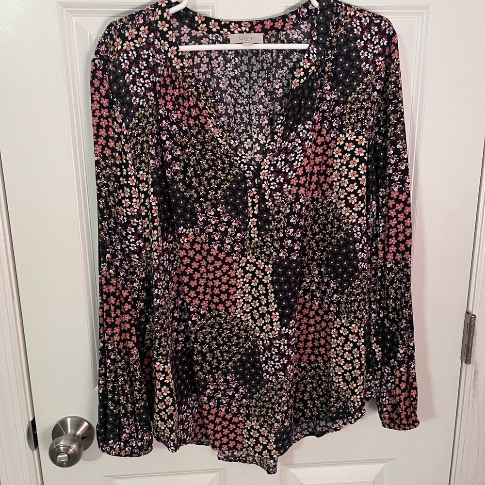 LOFT outlet patchwork style blouse. Size XXl